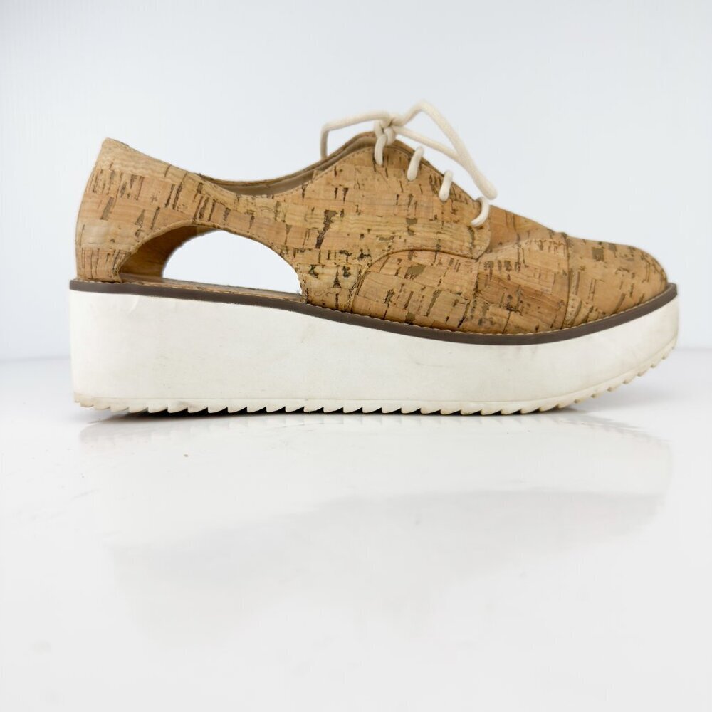 SCHUTZ‎ Oxford Flatform Cut Out Cork Lightweight Contemporary Summer sz 41